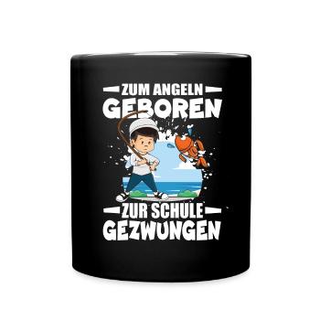 Nés pour pêcher, forcés d’aller à l’école - Mug uni - noir - Devant