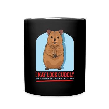 Quokka Kangaroos Cadeau de kangourou à queue courte - Mug uni - noir - Devant