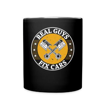 Real guys fix cars - Auto Mechanic Car Mechanic - Tasse einfarbig - Schwarz - Vorne