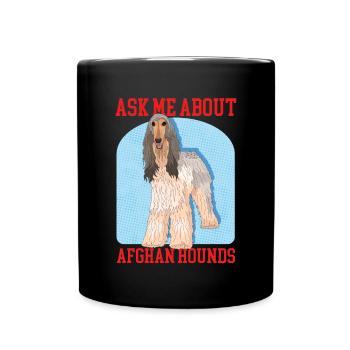 Cadeau de propriétaire de chien lévrier afghan - Mug uni - noir - Devant