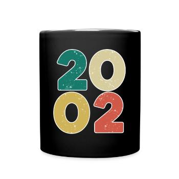 2002 - Jahrgang 2002 - Baujahr 2002 - Tasse einfarbig - Schwarz - Vorne