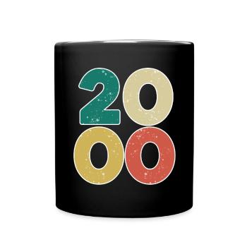 2000 - Jahrgang 2000 - Baujahr 2000 - Tasse einfarbig - Schwarz - Vorne