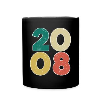 2008 - Jahrgang 2008 - Baujahr 2008 - Tasse einfarbig - Schwarz - Vorne