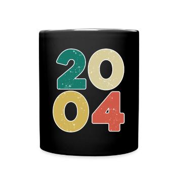 2004 - Jahrgang 2004 - Baujahr 2004 - Tasse einfarbig - Schwarz - Vorne