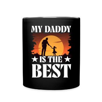 Mein Papa ist der Beste - Tasse einfarbig - Schwarz - Vorne