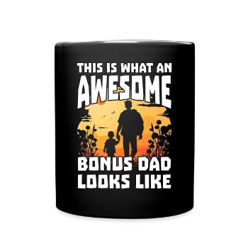 This is what an awesome Bonus Dad looks like - Full Colour Mug - black - Front