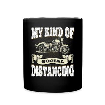 Mon type de distanciation sociale - Moto - Mug uni - noir - Devant