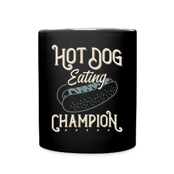 Hot-dog Adulte Manger des hot-dogs - Mug uni - noir - Devant