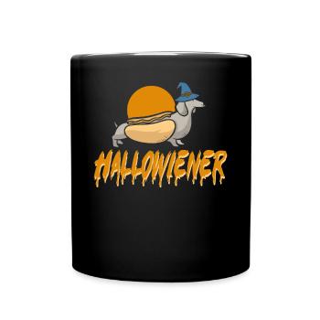 Hot Dog Adult Halloween Pun - Full Colour Mug - black - Front