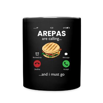 arepas are calling, venezuela colombian arepa - Tasse einfarbig - Schwarz - Vorne