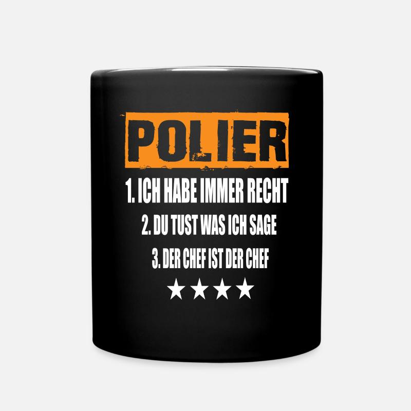 Polier - Tasse einfarbig - Schwarz