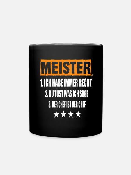 Meister - Tasse einfarbig - Schwarz