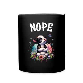 La vache dit non aux garçons et aux filles - Mug uni - noir - Devant