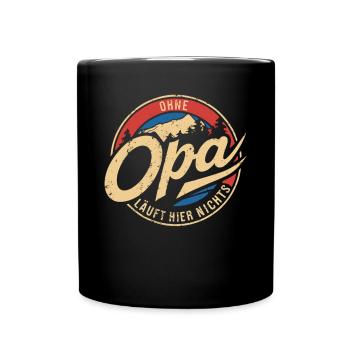 Nothing works here without grandpa, family pride - Full Colour Mug - black - Front