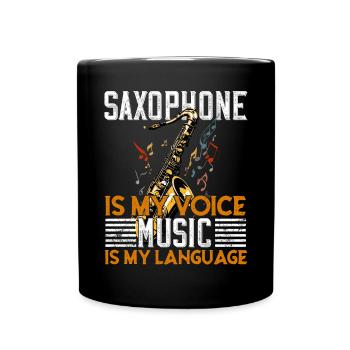 Joueur de saxophone de conception de saxophone drôle disant - Mug uni - noir - Devant
