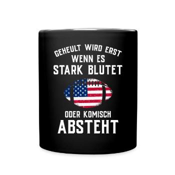 American Football Tshirt Men's Kids Football - Full Colour Mug - black - Front