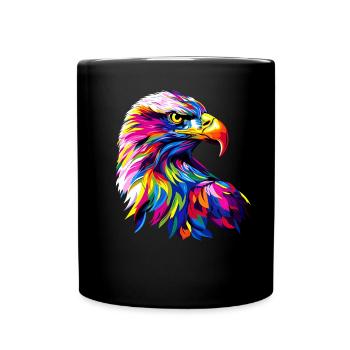 Eagle Pop Art Bright Colors Golden Eagle White-tailed Eagle - Full Colour Mug - black - Front