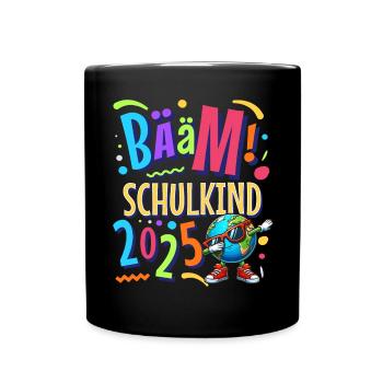 Bääm Schulkind 2025 - Tasse einfarbig - Schwarz - Vorne