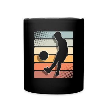 Enfant jouant au football - Mug uni - noir - Devant