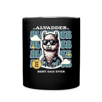 Alvadder Alpaka Papa Vater Vatertag - Tasse einfarbig - Schwarz - Vorne