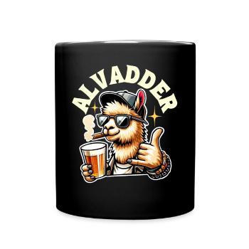 Alvadder Alpaka Papa Vater Vatertag - Tasse einfarbig - Schwarz - Vorne