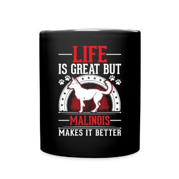 Malinois Gift Belgian Shepherd Dog - Full Colour Mug - black - Front