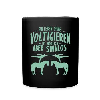 Loves Horse Vaulting Gift - Full Colour Mug - black - Front