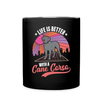 Life is better with Cane Corsos - Full Colour Mug - black - Front