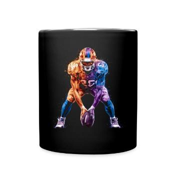American Football Tshirt Men's Kids Football - Full Colour Mug - black - Front