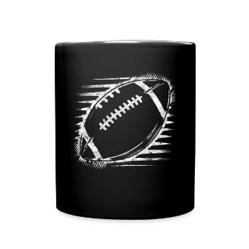 American Football Tshirt Men's Kids Football - Full Colour Mug - black - Front