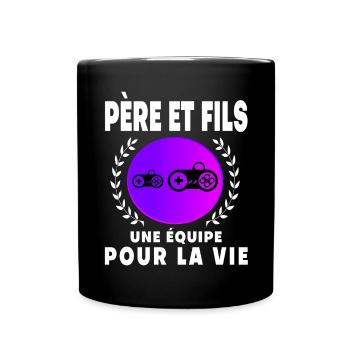 père fils gamer vintage rétro sunset papa gaming - Mug uni - noir - Devant