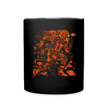 American Football Tshirt Men's Kids Football - Full Colour Mug - black - Front