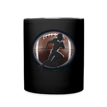 American Football Tshirt Men's Kids Football - Full Colour Mug - black - Front