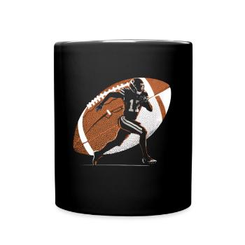 American Football Tshirt Men's Kids Football - Full Colour Mug - black - Front