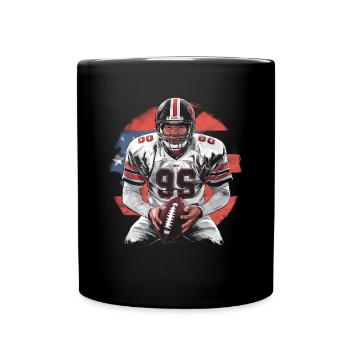American Football Tshirt Herren Kinder Football - Tasse einfarbig - Schwarz - Vorne