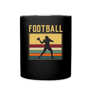American Football Tshirt Men's Kids Football - Full Colour Mug - black - Front