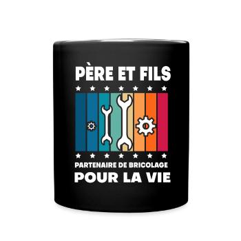 Father and Son DIY Vintage Man Dad - Full Colour Mug - black - Front