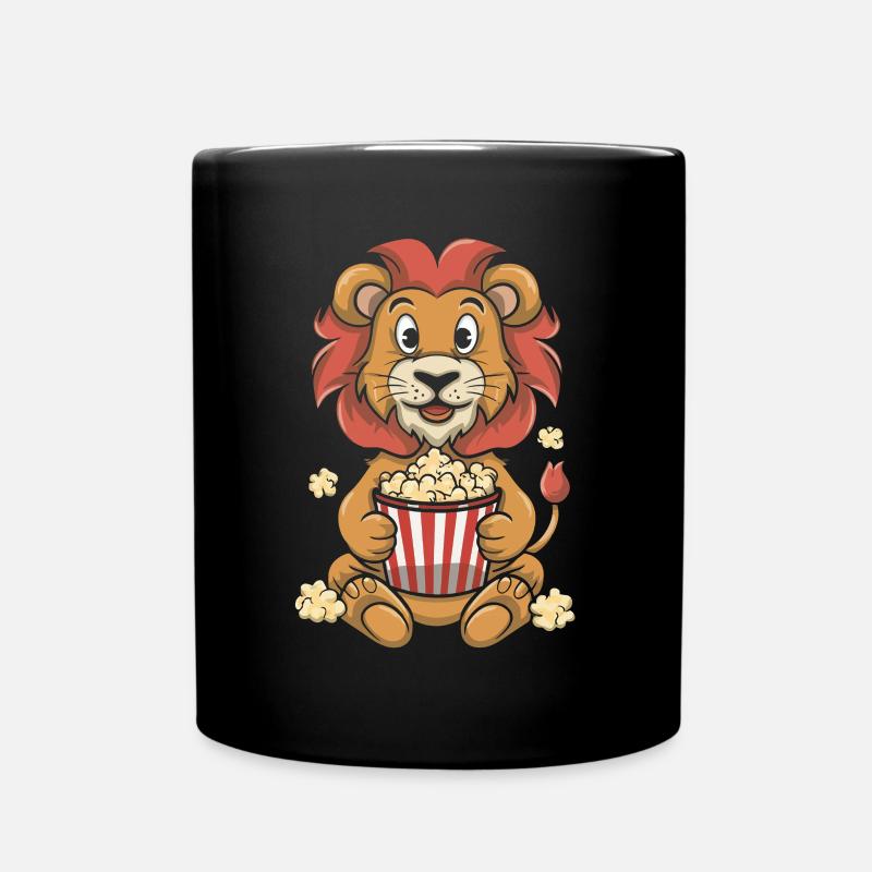 Soirée cinéma Popcorn Lion - Mug uni - noir
