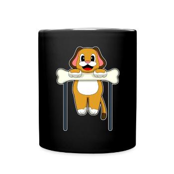 Dog Bodybuilder Pull-ups Bodybuilding - Full Colour Mug - black - Front