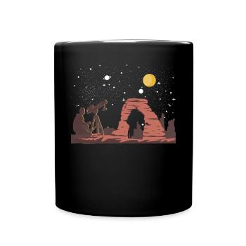 Star gazing Astronomy - Full Colour Mug - black - Front