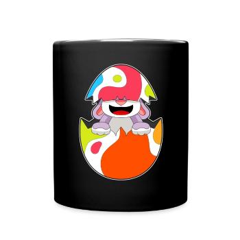 Hase Ostern Osterei - Tasse einfarbig - Schwarz - Vorne