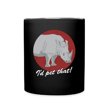 Nashörner Nashorn Rhinozeros Geschenk - Tasse einfarbig - Schwarz - Vorne