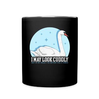 Swan Lover Swans Gift - Full Colour Mug - black - Front