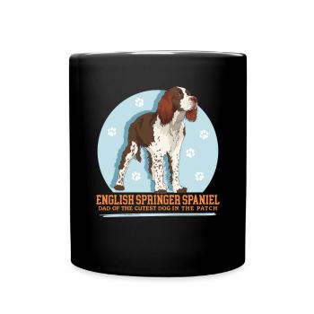 English Springer Spaniel Dad Gift - Full Colour Mug - black - Front