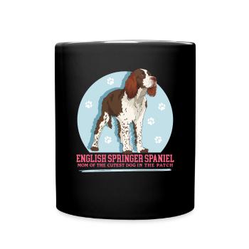 English Springer Spaniel Mom Gift - Full Colour Mug - black - Front