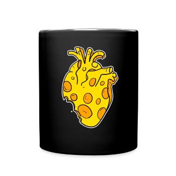 Heart of cheese - Full Colour Mug - black - Front
