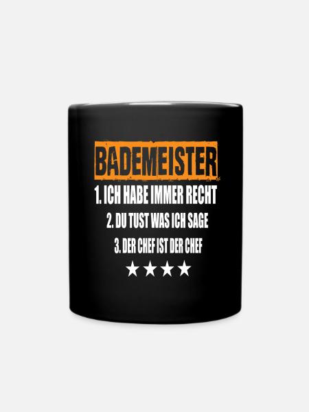 Bademeister - Tasse einfarbig - Schwarz