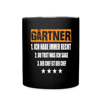 Gärtner - Tasse einfarbig - Schwarz - Vorne