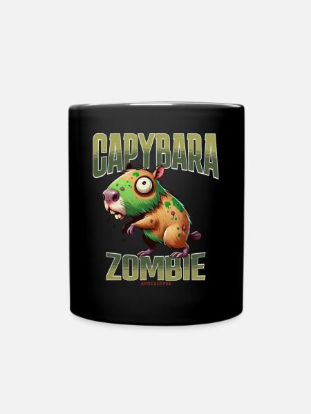 Capybara Zombie - Tasse einfarbig - Schwarz
