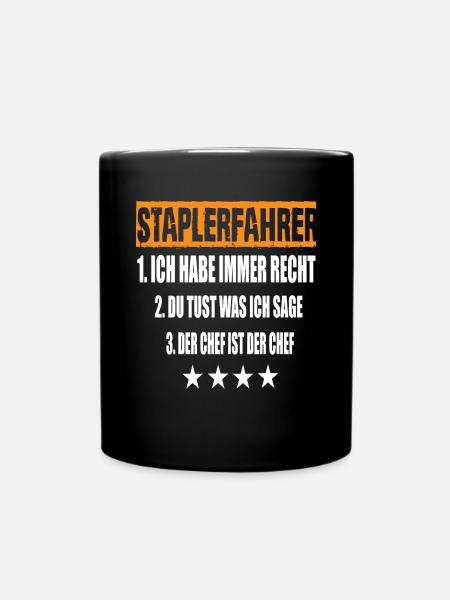 Staplerfahrer - Tasse einfarbig - Schwarz